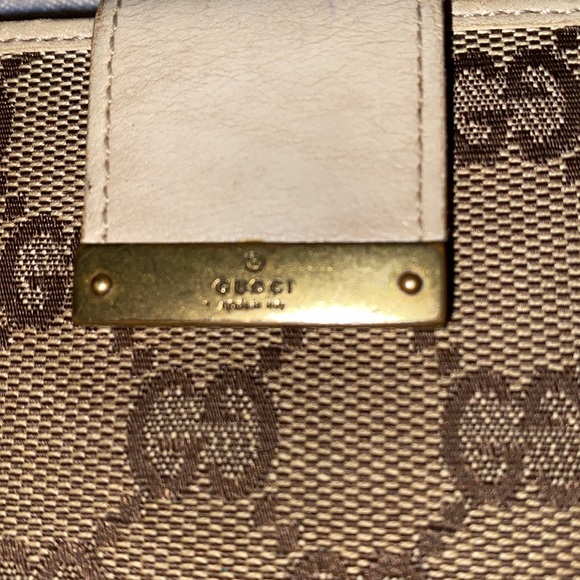AUTHENTIC GUCCI GG DOUBLE SNAP CANVAS & LEATHER WALLET - Picture 10 of 11